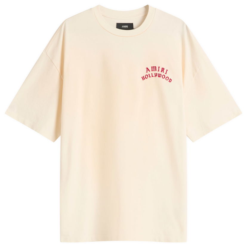 T-shirt AMIRI AMIRI Hollywood Oversized T-Shirt, Size Large Beige | AMJYTE1204-IvoryRed