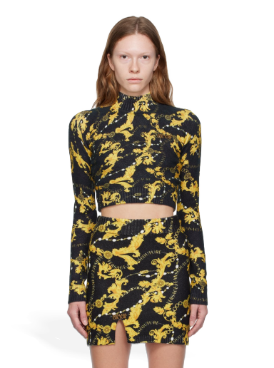 Crop top Versace Jeans Couture Chain Couture Sweater Sort | E75HAFM40_ECM34N