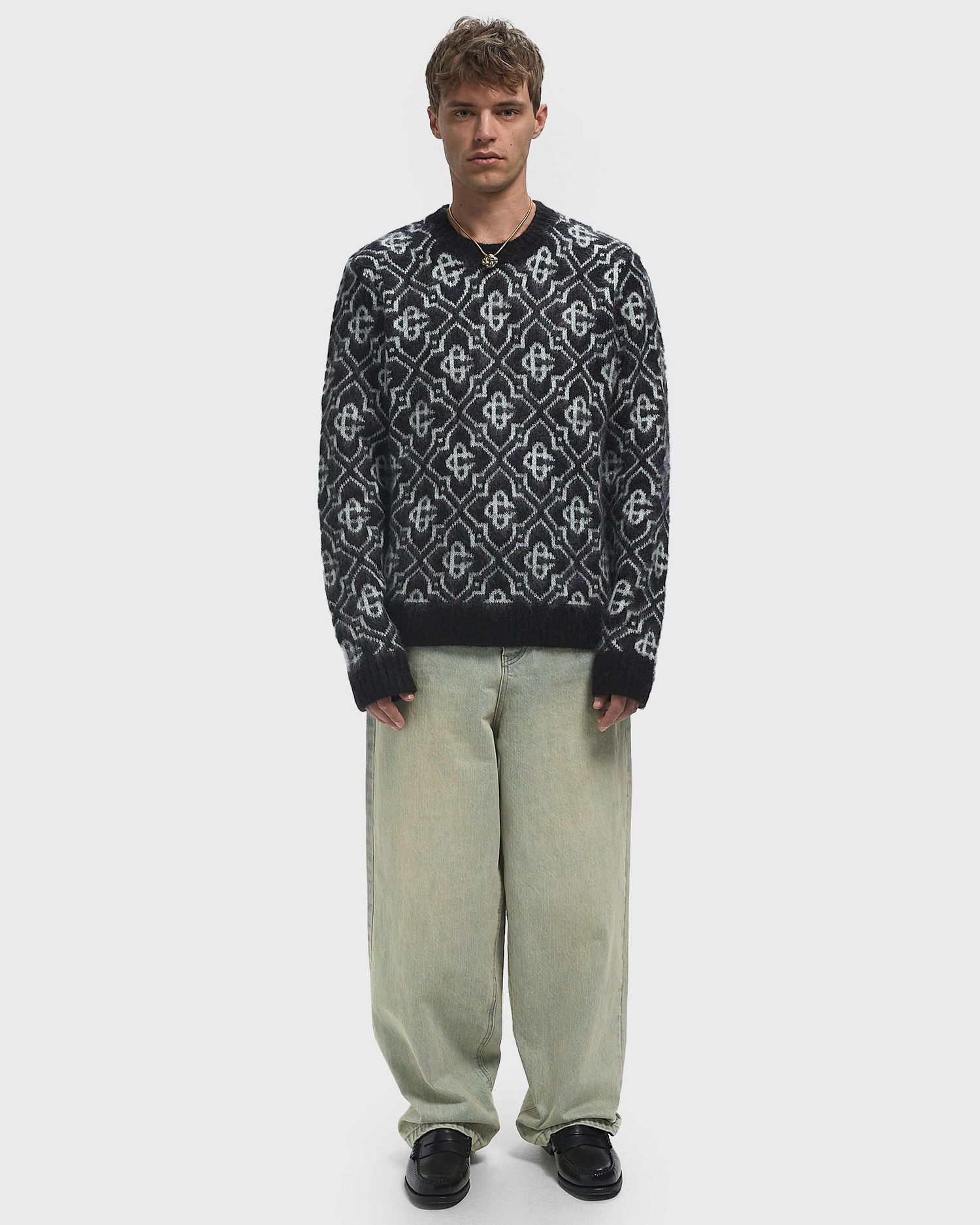 Sweater Casablanca Monogram Crewneck Sweater Sort | MPF25-KW-1004-02, 1