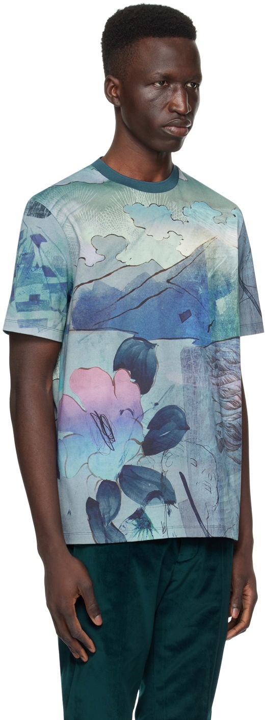 T-shirt Paul Smith Paul Smith Printed T-Shirt Blå | M1R-919T-MP4275-47, 1