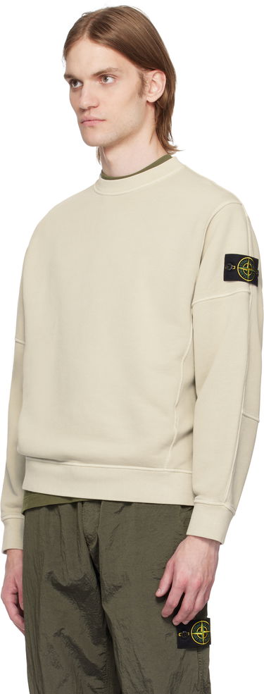 Sweater Stone Island Stone Island Diagonal Fleece Old Effect Sweatshirt Beige | K1S15 6100032 S0045, 3