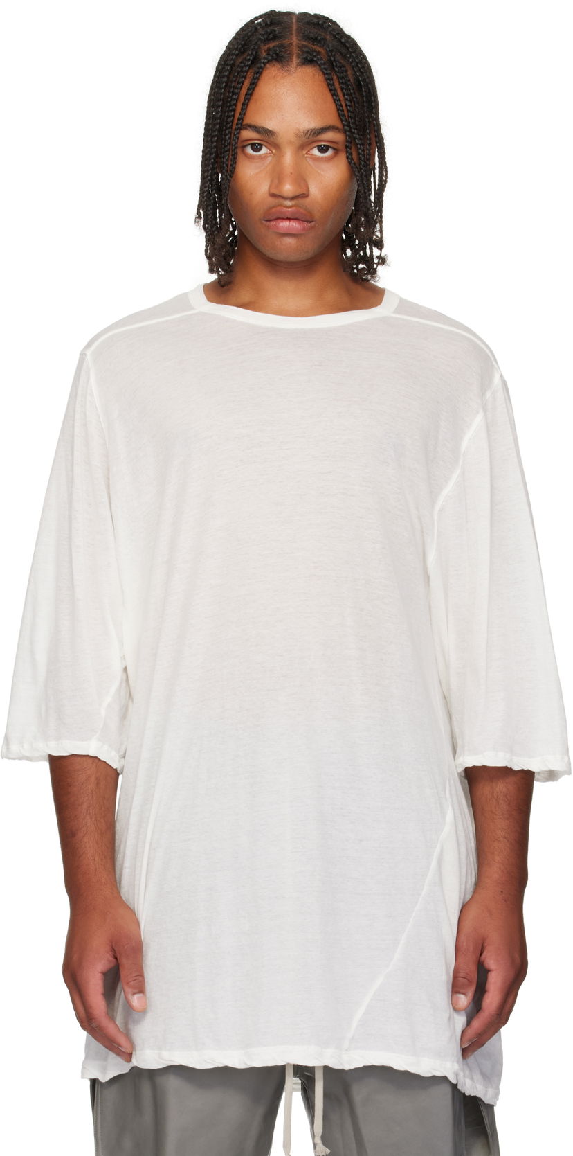 T-shirt Rick Owens Rick Owens Concordians Jumbo Short Sleeve T-Shirt Hvid | RU02E1274 UC