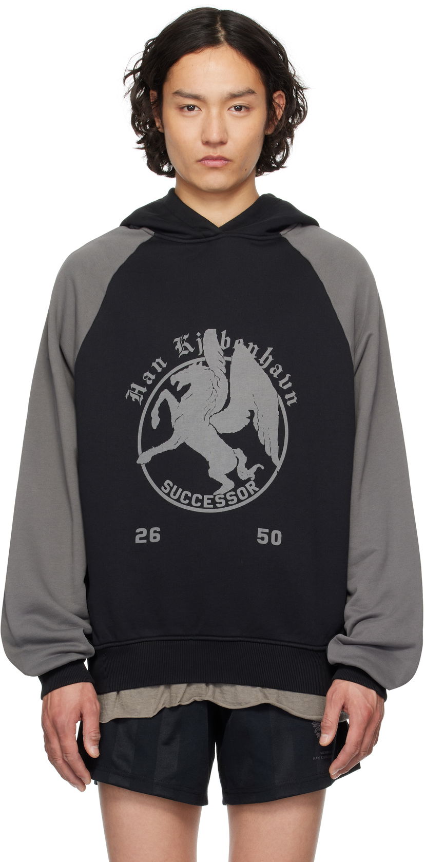 Sweatshirt Han Kjøbenhavn Han Kjobenhavn 'Successor' Print Hoodie Sort | M-134362