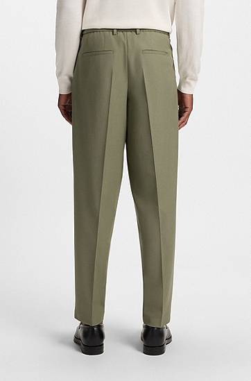 Bukser BOSS Relaxed Fit Stretch Trousers Grøn | 50546294, 1