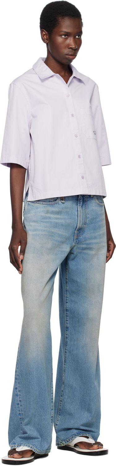 Skjorte MAISON KITSUNÉ Maison Kitsuné Cropped Boxy Shirt Lilla | OW00427WW9031, 3