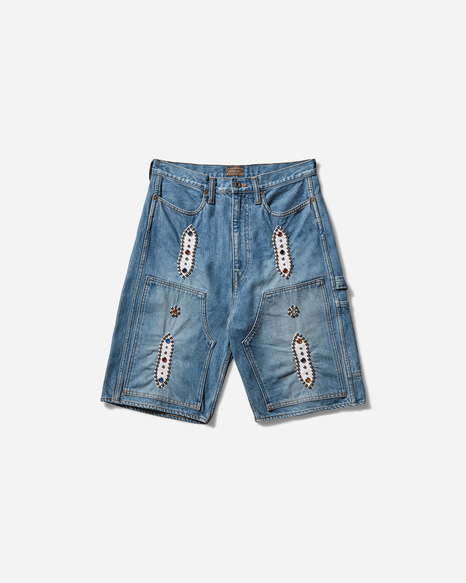 Shorts KAPITAL 14oz Denim Studded Remake Shorts Blå | EK-1626SP PRO, 0