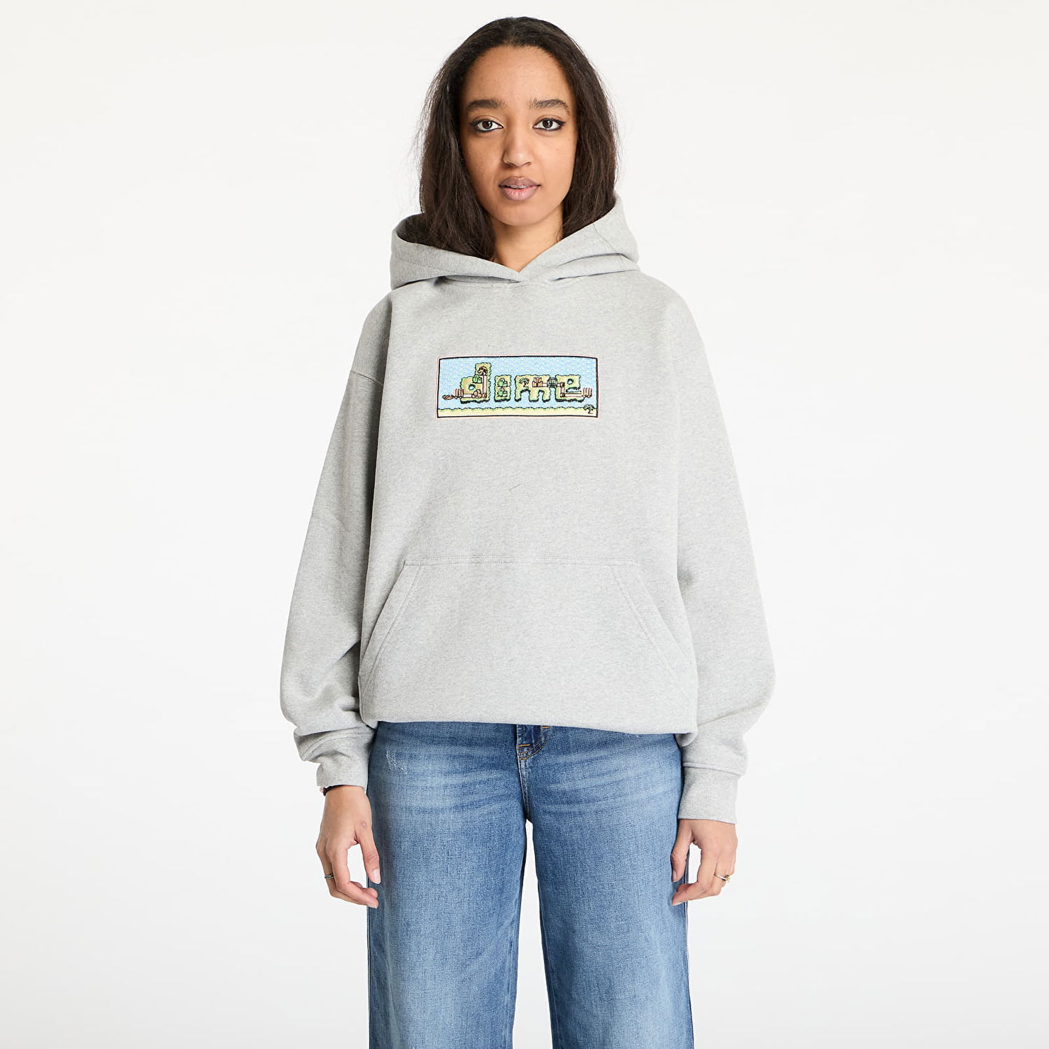 Sweatshirt Dime DIME World Hoodie Grå | DIMEHO2445GRY, 1