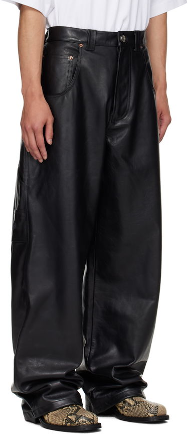 Bukser VETEMENTS VETEMENTS Hip Hop Leather Pants Sort | UH76LP250B, 1