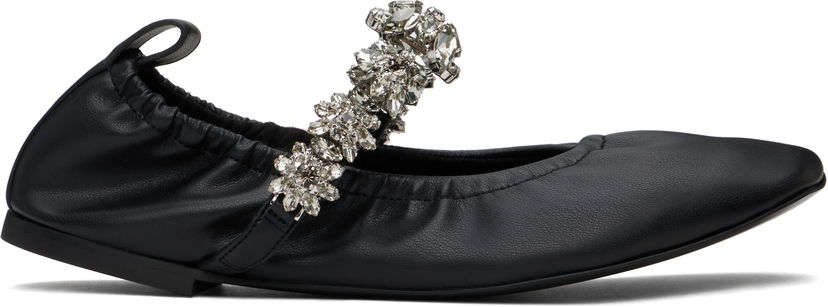 Sneakers og sko Stella McCartney Stella McCartney Elsa Crystal Flowers Ballerina Flats Sort | 810497W1IL0