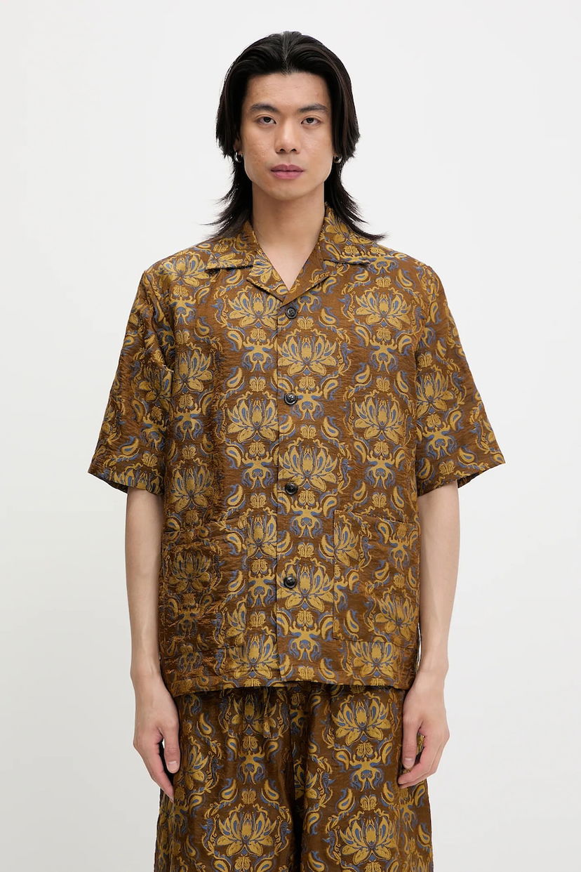 Skjorte Needles Needles x Kae Tanaka Cabana Relaxed Fit Shirt Brun | QV430