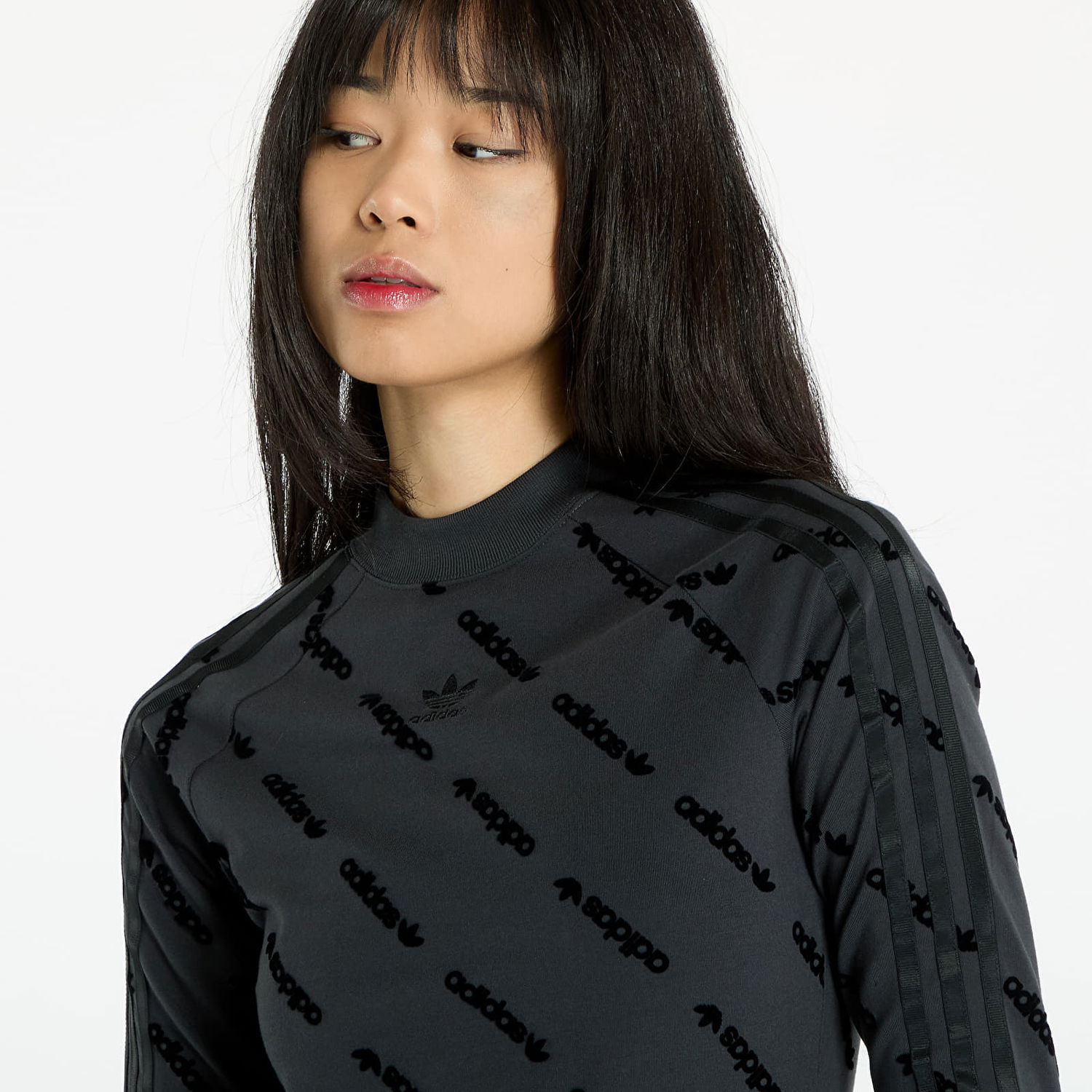 Kjole adidas Originals Dress adidas Monogram Bodycon Dress Carbon S Sort | JE8358, 1
