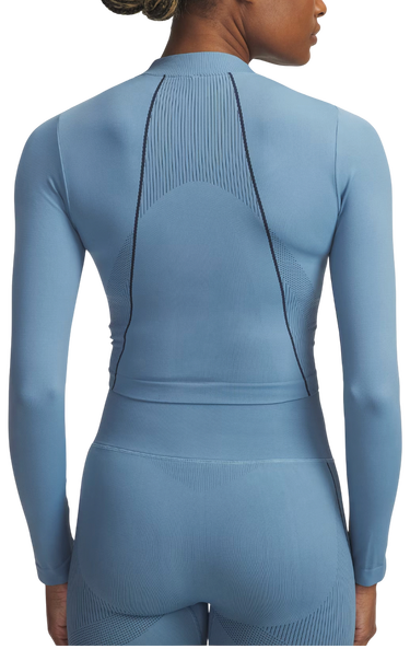 Crop top Under Armour Vanish Seamless Ribbed Mock Neck Long Sleeve Crop Top Blå | 6000645-418, 1