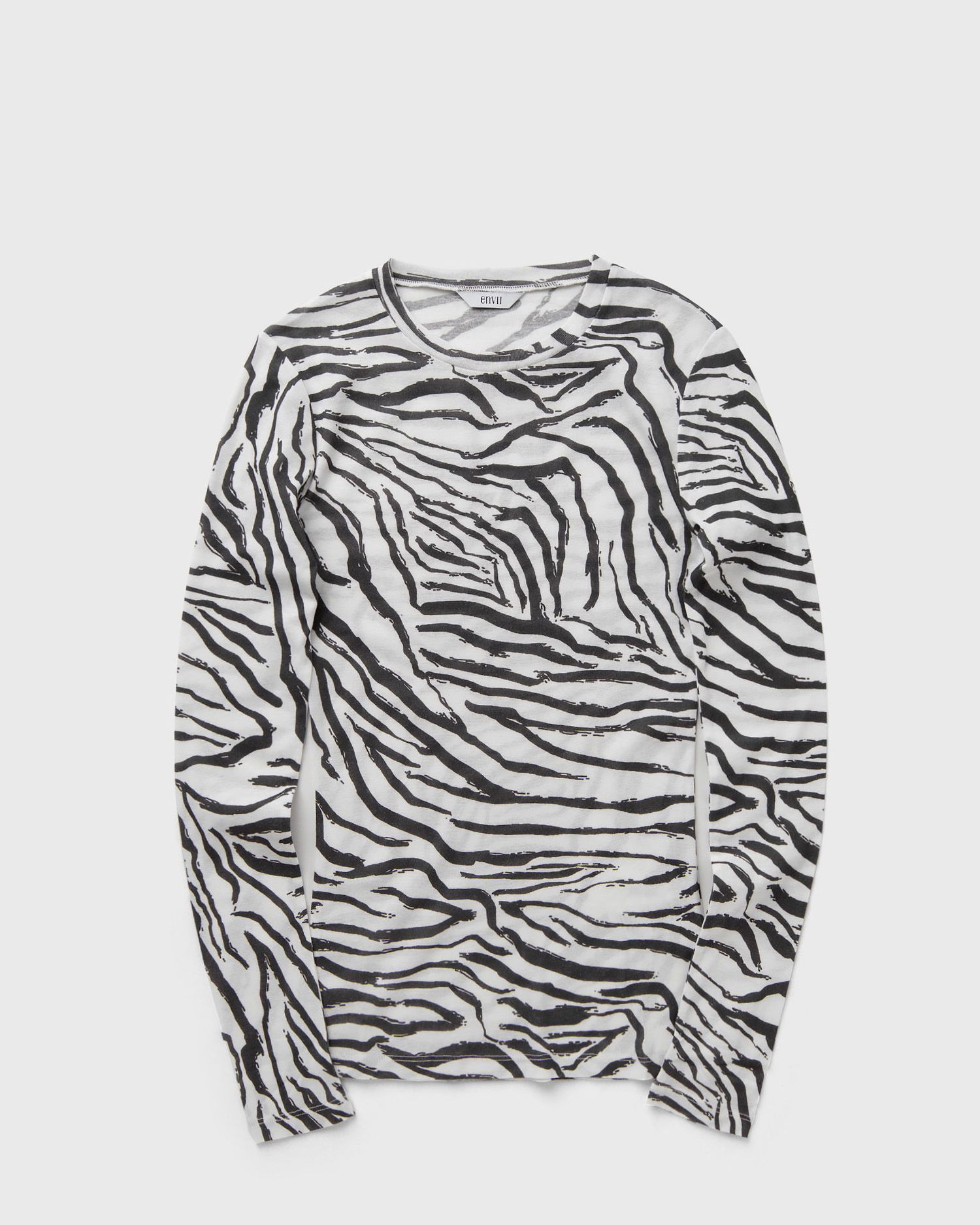 T-shirt envii Long Sleeve Zebra Print T-Shirt Hvid | E23200045-CLR002104, 1