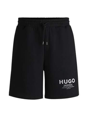 Shorts BOSS HUGO Loose Fit Cotton Terry Shorts with Logo Sort | 50510728