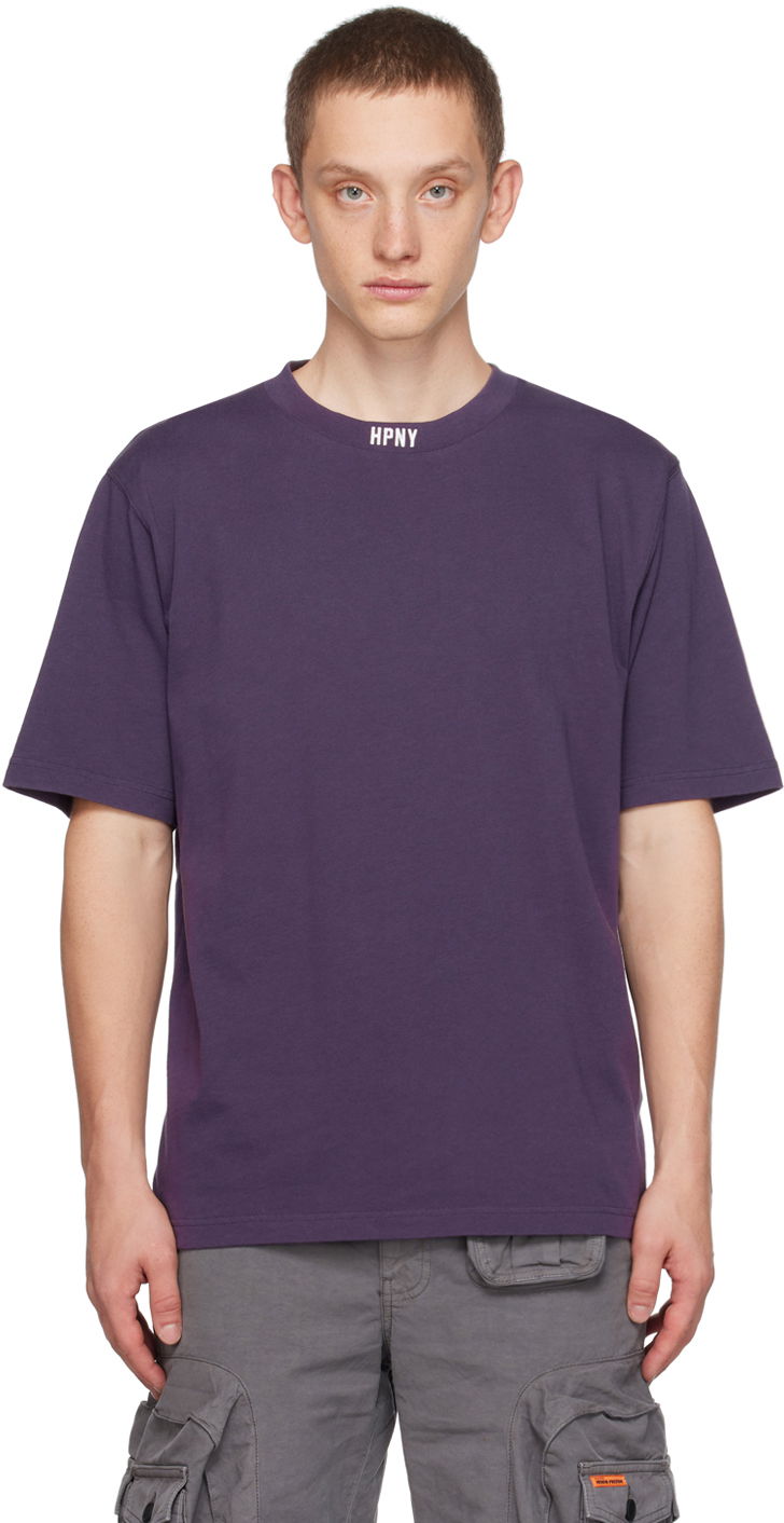 T-shirt HERON PRESTON 'HPNY' T-Shirt Lilla | HMAA034F23JER0013701, 0