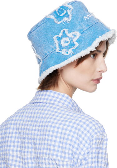 Hat Marni Marni Patched Denim Bucket Hat Blå | CLMC0146U0 USCX34, 2