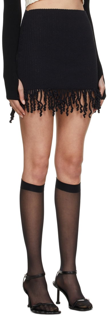 Nederdel Dion Lee Cotton Miniskirt with Fringe Sort | A7570S22, 1