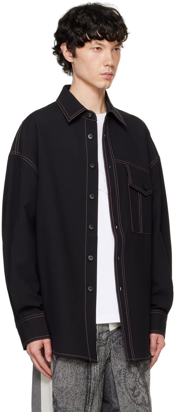 Skjorte Feng Chen Wang Feng Chen Wang Contrast Stitch Shirt Sort | FMF16SR06, 1