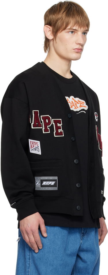 Sweater AAPE by A Bathing Ape AAPE By A Bathing Ape Multi-Logo Button Down Cardigan Sort | AAPSWMB348XXNBKX, 1