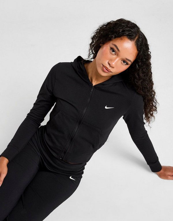 Træningsdragt Nike NSW Fleece Cropped Hoodie & Pants Set Sort | IQ1436-010, 0