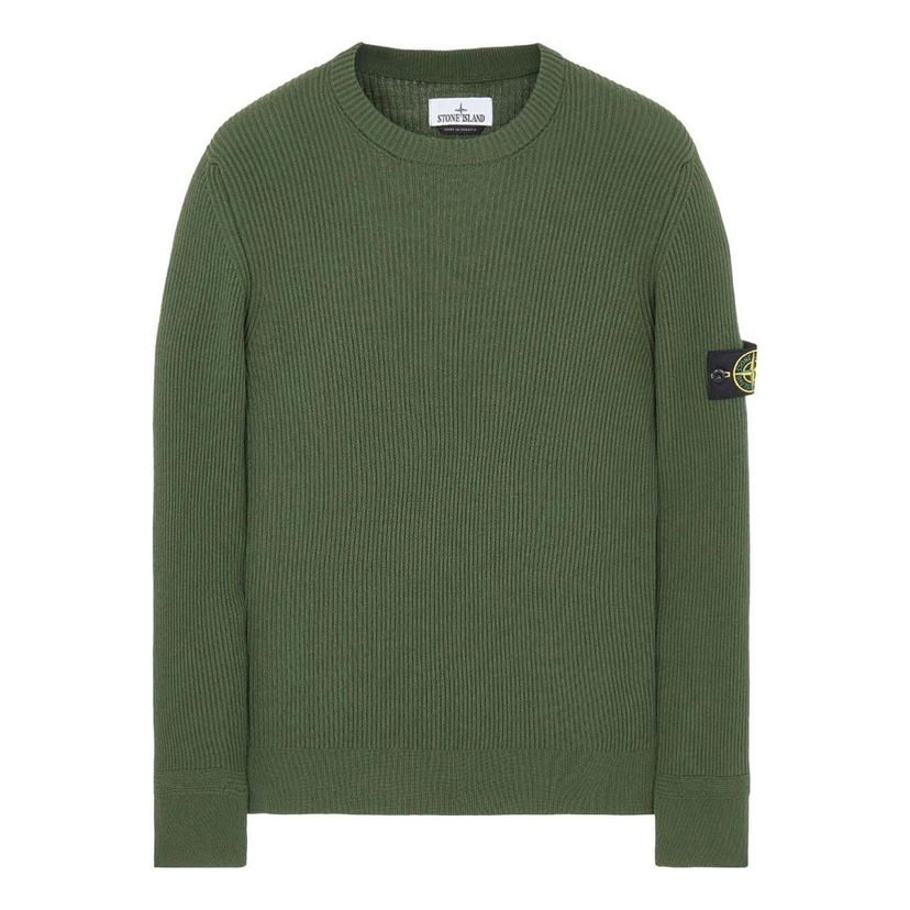 Sweater Stone Island Ribbed Knitted Crewneck Sweater Grøn | 7915553C2-V0058
