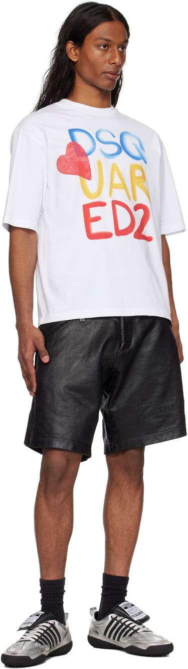 T-shirt DSQUARED2 Summer Lovers Loose Fit Logo T-Shirt Dsquared2 Hvid | S78GD0098-D20020-100, 3