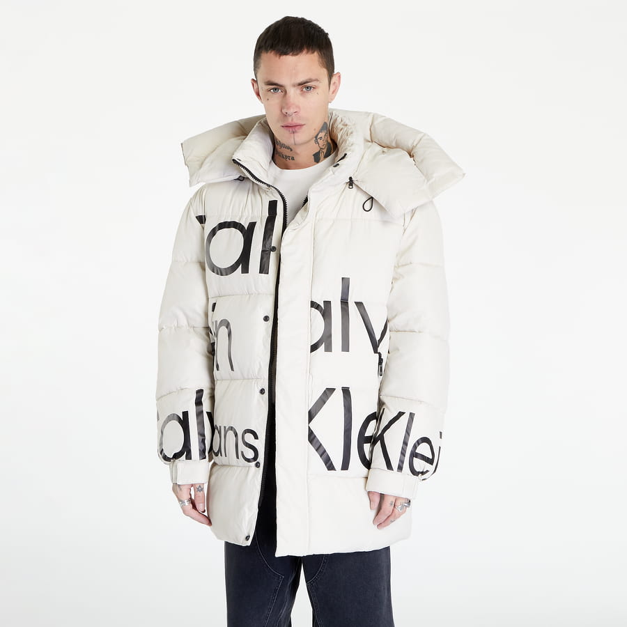 Puffer jakke CALVIN KLEIN JEANS Bold Disrupted Logo Jacket Beige | J30J321913 ACF, 0