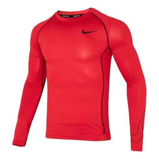 Krop Nike Pro Tight-Fit Long-Sleeve T-Shirt Rød | DD1991-657, 0