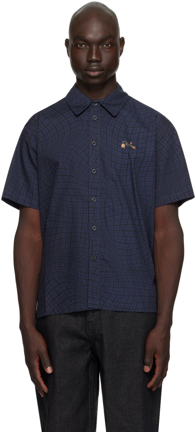 Skjorte Dime Printed Shirt Mørkeblå | DIME23D1F8NVY, 0