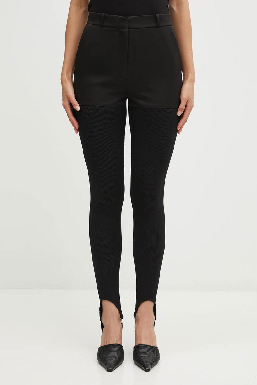 Leggings Coperni Hybrid Rib High Waist Snug Fit Stirrup Leggings Sort | COPP138F3004