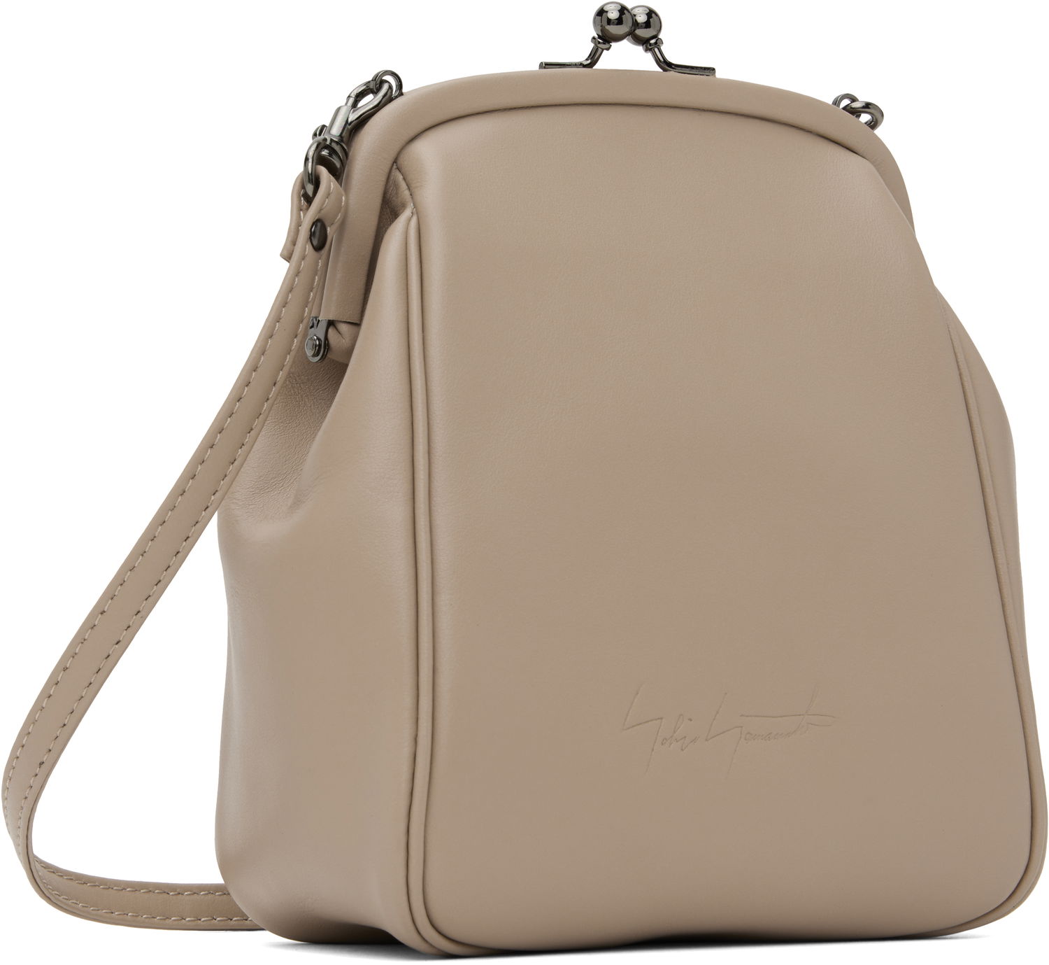 Håndtaske Yohji Yamamoto Yohji Yamamoto Clasp Shoulder Bag Beige | DT-A92-706, 1