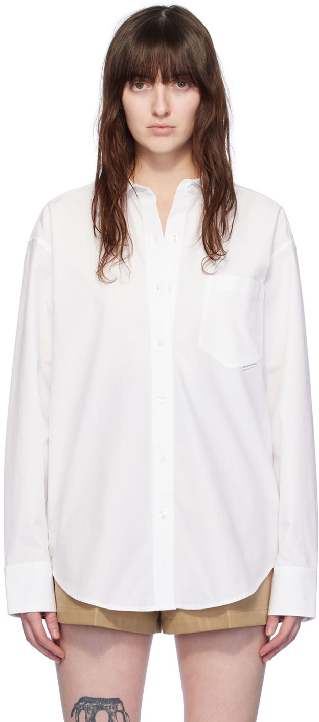 Skjorte Alexander Wang Pocket Shirt Hvid | 4WC2241482, 0
