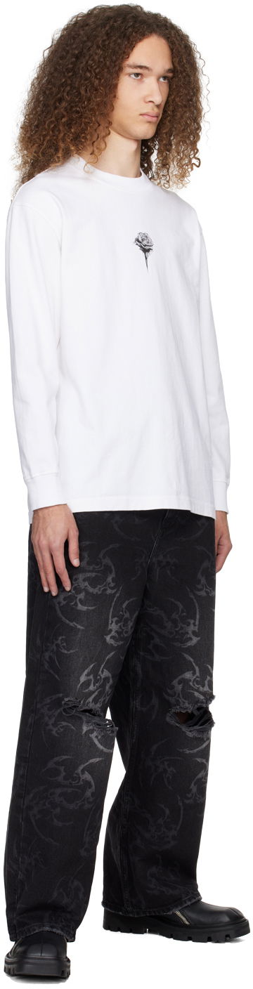 T-shirt Han Kjøbenhavn Han Kjobenhavn Rose Graphic Long Sleeve T-Shirt Hvid | M-133231, 3