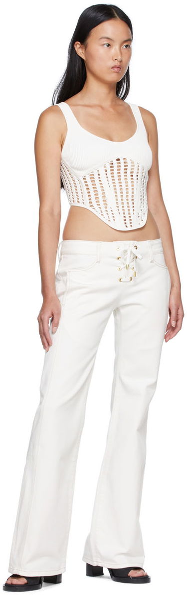 Bukser Dion Lee Dion Lee Laced Flare Jeans Hvid | C2046S22, 3