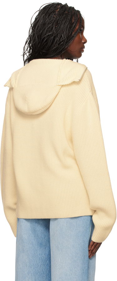 Sweater Courrèges Ribbed Wool Half-Zip Sweater Gul | 324MPU182FI0036, 2