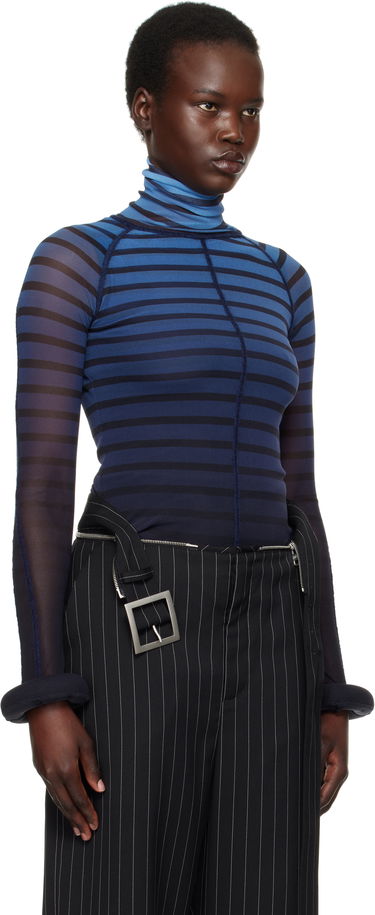 Sweater Jean Paul Gaultier Jean Paul Gaultier 'The 3D Striped' Turtleneck Top Blå | 25/33-F-TO235-T575-005956, 1