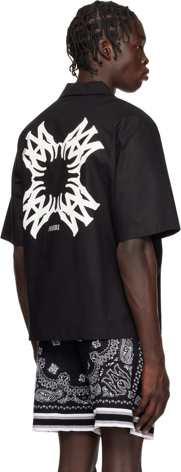 Skjorte AMIRI Quad Logo Print Bowling Shirt Sort | AMSTCA1075, 2
