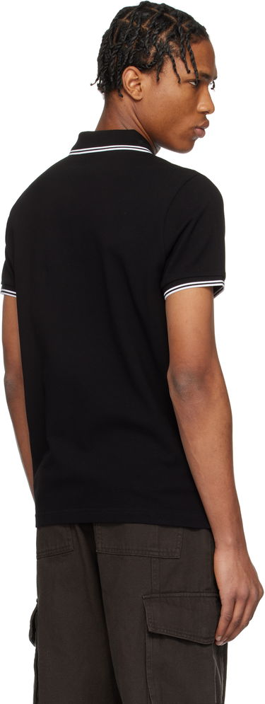 Polo skjorte Moncler Moncler Cotton Piquet Polo with Striped Trim Sort | K10918A0003184556, 2