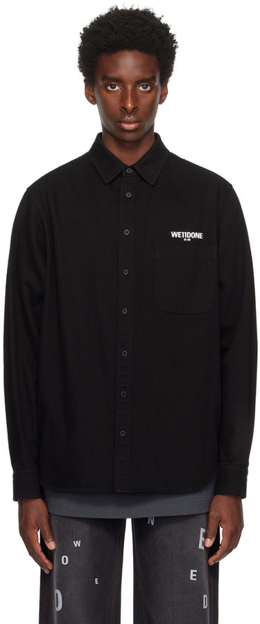 Skjorte We11done Printed Denim Shirt Sort | WD-SH3-22-191-U-BK, 0
