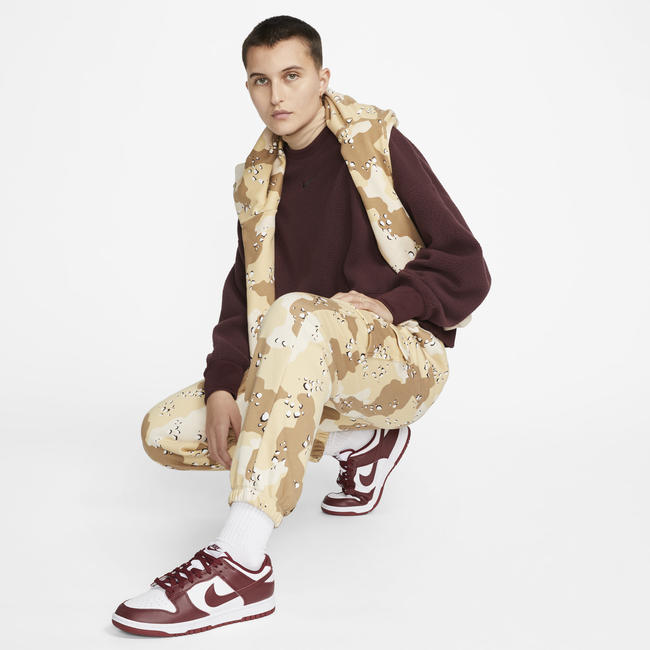 Sweatshirt Nike Plush Mod Crop Crew-Neck Sweatshirt Bourgogne | DQ6844-652, 1