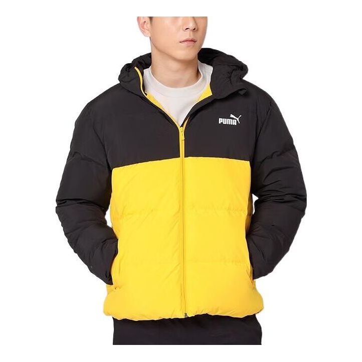 Puffer jakke Puma Logo Puffer Down Jacket Gul | 534502-01