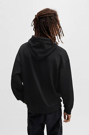 Sweatshirt BOSS Regular-Fit Terry Hoodie with Logo Print Sort | 50522370, 1