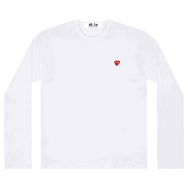 T-shirt Comme des Garçons PLAY Small Heart Long-Sleeve T-Shirt Hvid | AZ T308 051 2, 0