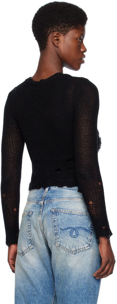 Sweater R13 R13 Double Layer Cropped Cardigan Sort | R13WY041-Y122B, 2