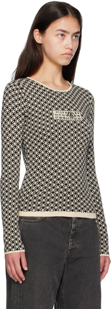 Sweater Maison Margiela MM6 Maison Margiela Allover Check Knit Sweater Beige | S52HL0050 M13137, 1