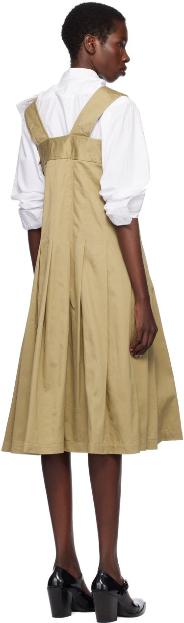 Kjole Comme des Garçons Comme des Garçons Cotton Twill Midi Dress Beige | RO-A006-051, 2