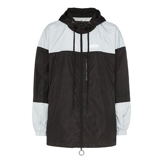 Vindjakke Off-White Splicing Hooded Jacket Sort | OMEA169E19E060031091