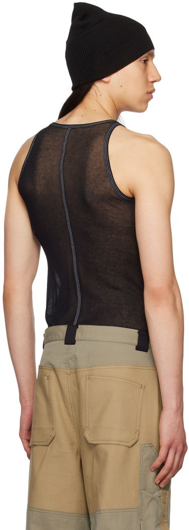 Tanktop Dion Lee Black Semi-Sheer Tank Top Sort | C3131S23, 2