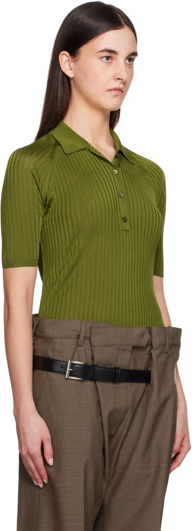 Polo skjorte Acne Studios Acne Studios Silk Knit Polo Grøn | A60581-, 1