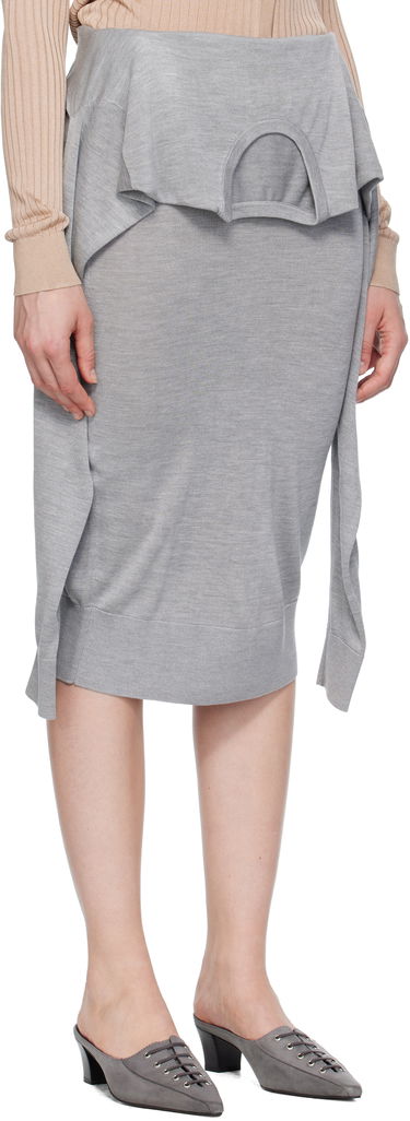 Nederdel Acne Studios Acne Studios Layered Midi Skirt Grå | AF0527-, 1